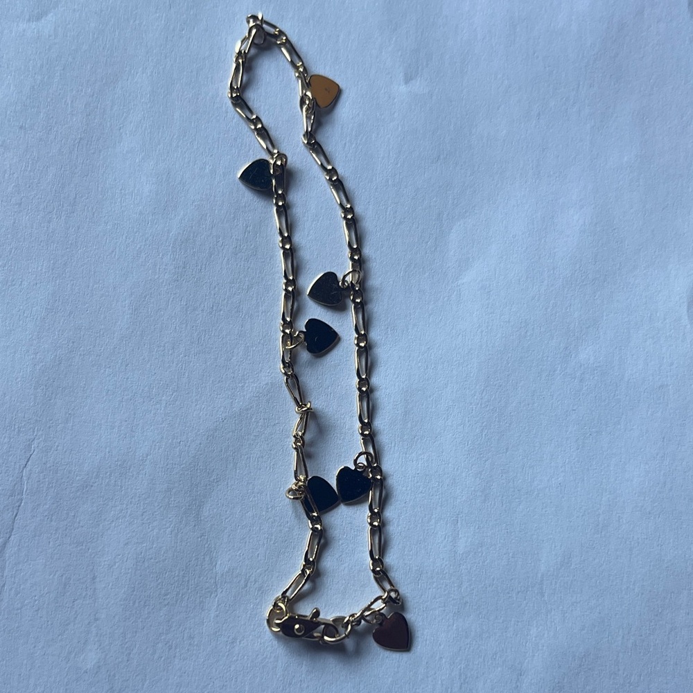 Gold Plated Adjustable Heart Charm Bracelet